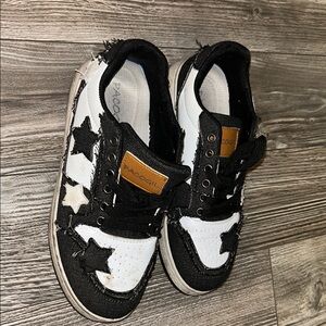 Kids Black and White Star Sneakers